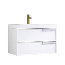 Load image into Gallery viewer, Blossom Sofia 30 Inch Vanity Base in White / Matte Gray. Available with Acrylic Sink - The Bath Vanities