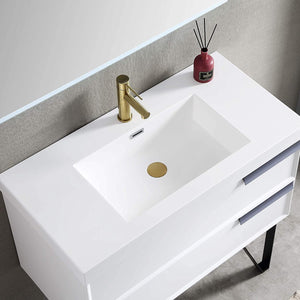 Blossom Sofia 36 Inch Vanity Base in White / Matte Gray. Available with Acrylic Sink - The Bath Vanities