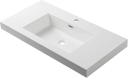 Blossom Sofia 36 Inch Vanity Base in White / Matte Gray. Available with Acrylic Sink - The Bath Vanities