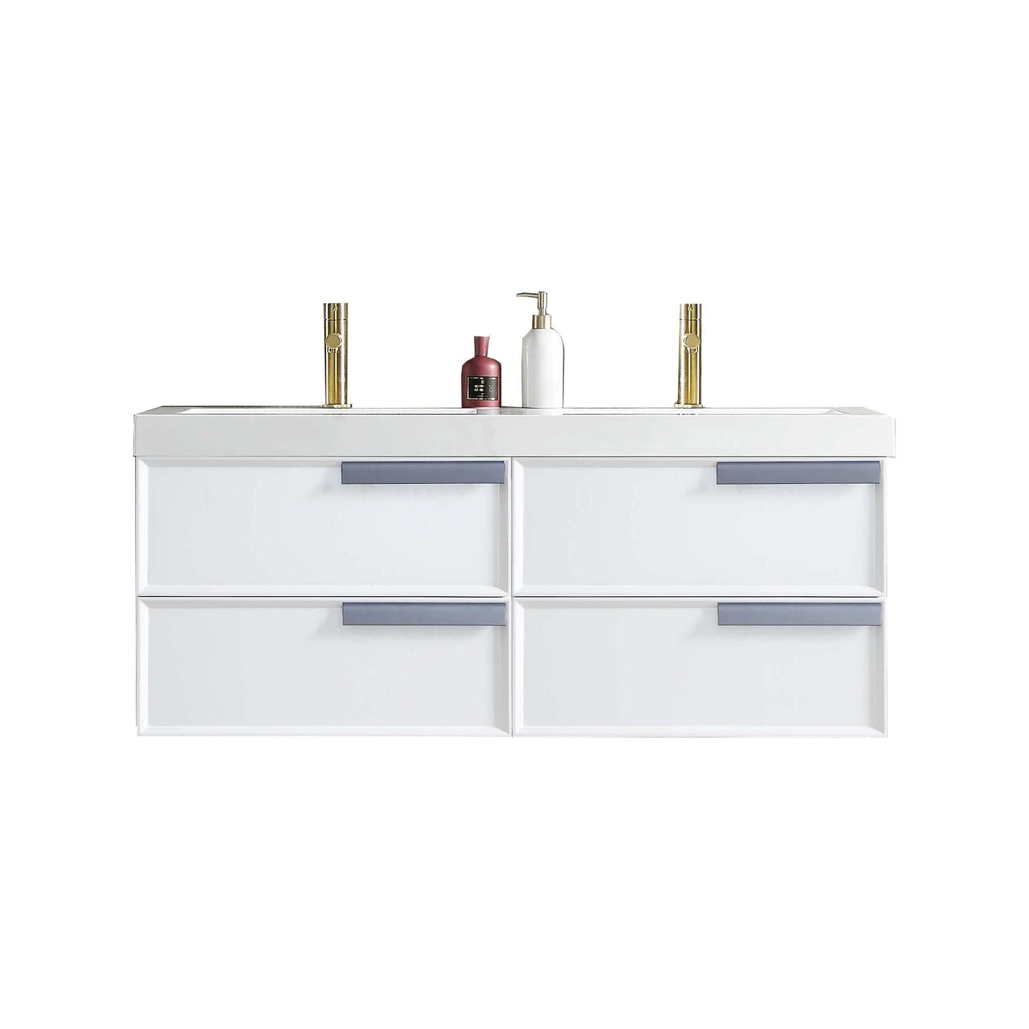 Blossom Sofia 48 Inch Vanity Base in White / Matte Gray. Available with Acrylic Double Sinks - The Bath Vanities