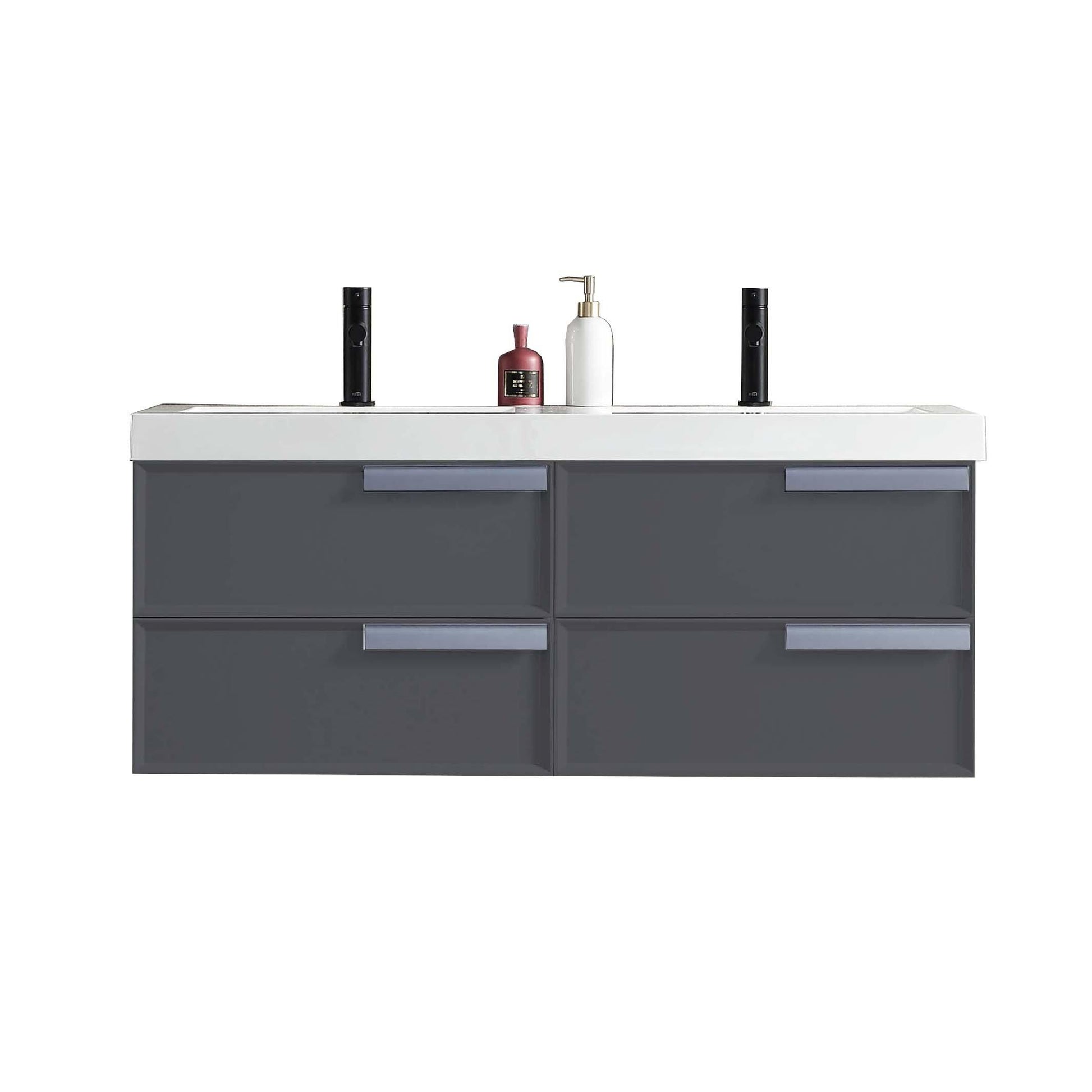 Blossom Sofia 48 Inch Vanity Base in White / Matte Gray. Available with Acrylic Double Sinks - The Bath Vanities