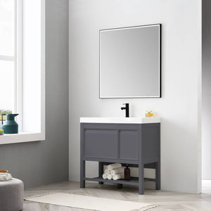 Blossom Vienna 36” Matte Gray Vanity with Acrylic Sink
