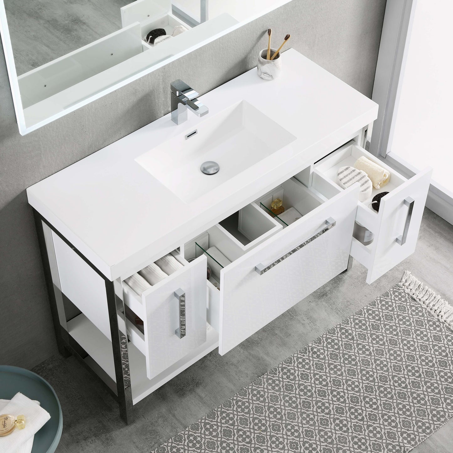 Blossom Riga 48” White Single / Double Sink Vanity