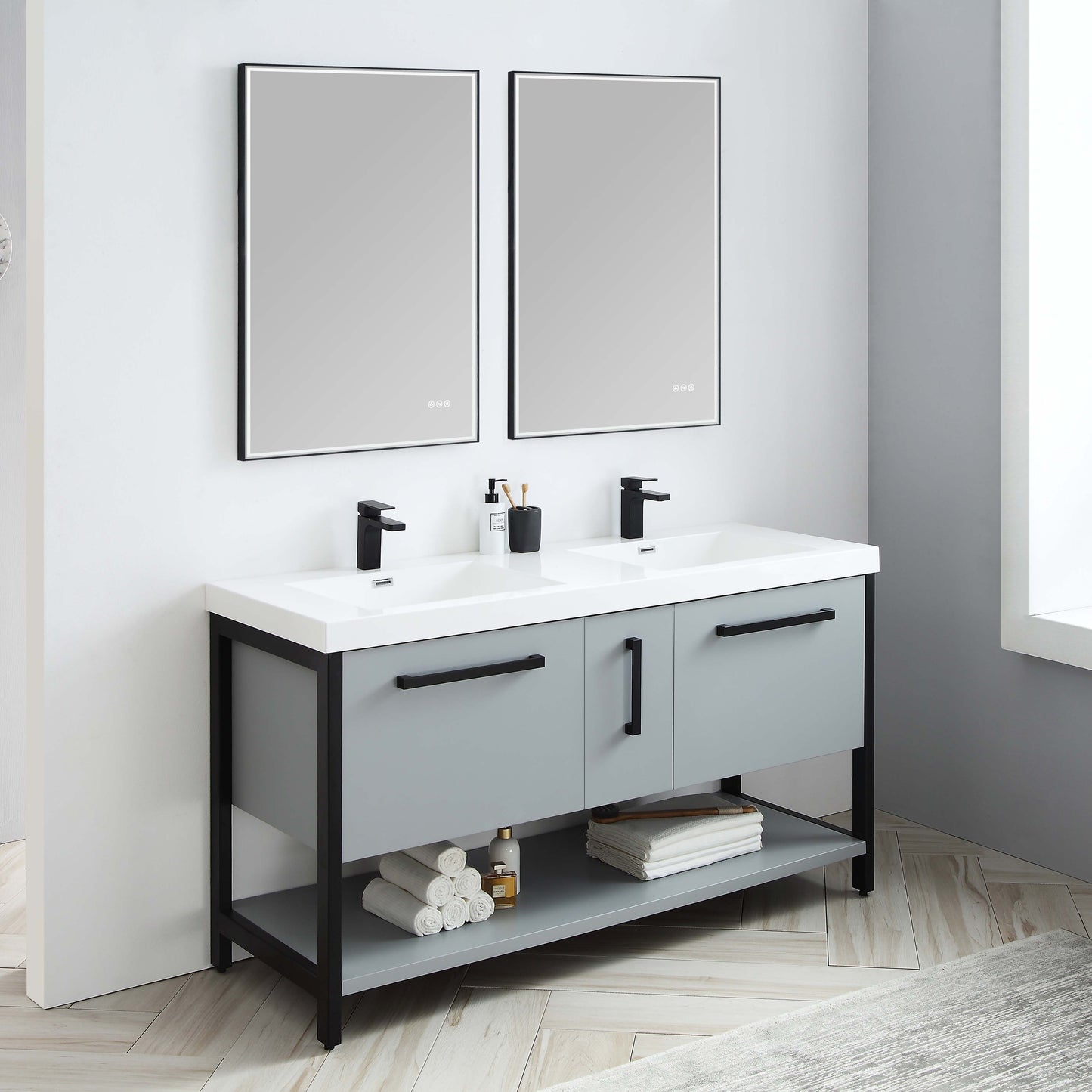 Blossom Riga 60” Metal Gray Double Vanity