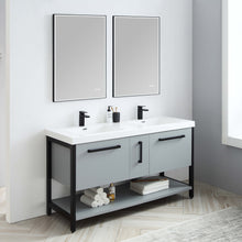 Load image into Gallery viewer, Blossom Riga 60” Metal Gray Double Vanity