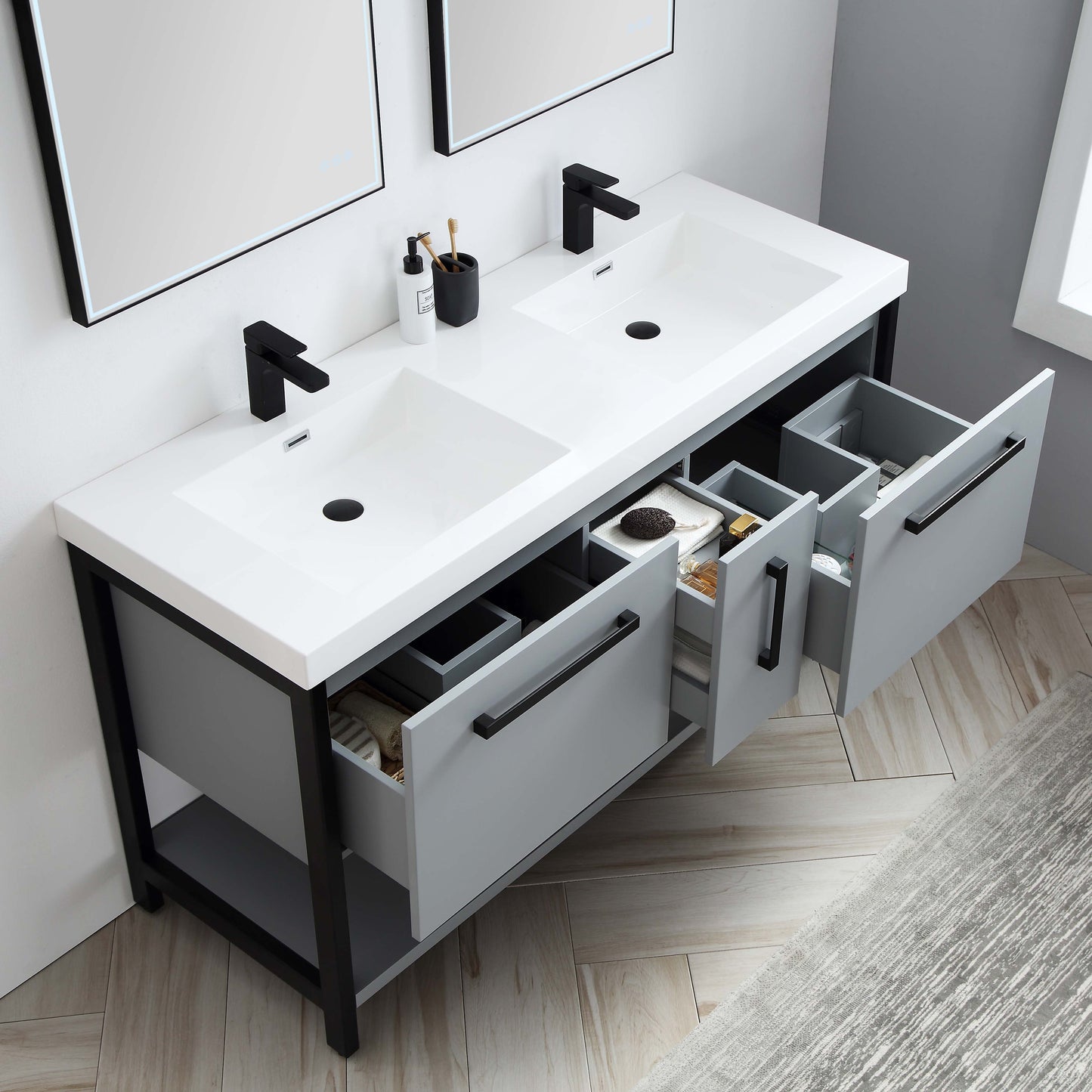 Blossom Riga 60” Metal Gray Double Vanity