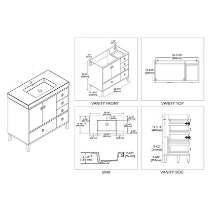 Blossom Lyon 36” White Vanity