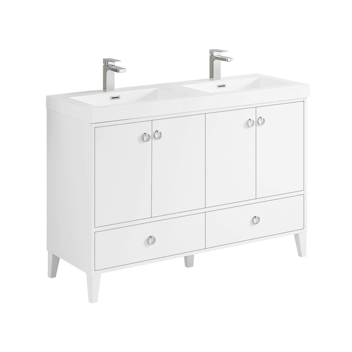 Blossom Lyon 48” White Vanity with Double Acrylic Sinks