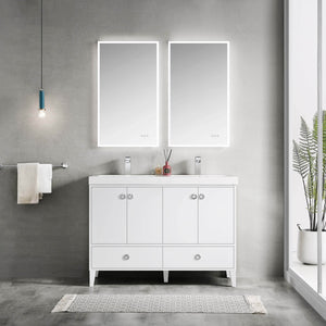Blossom Lyon 48” White Vanity with Double Acrylic Sinks