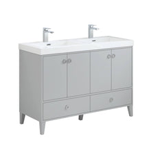 Load image into Gallery viewer, Blossom Lyon 48” Metal Gray Vanity and Double Acrylic Sinks