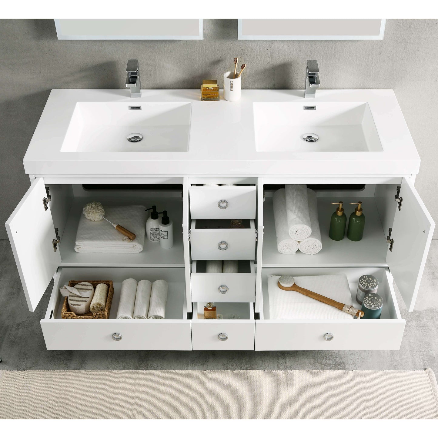 Blossom Lyon 60” White Double Vanity