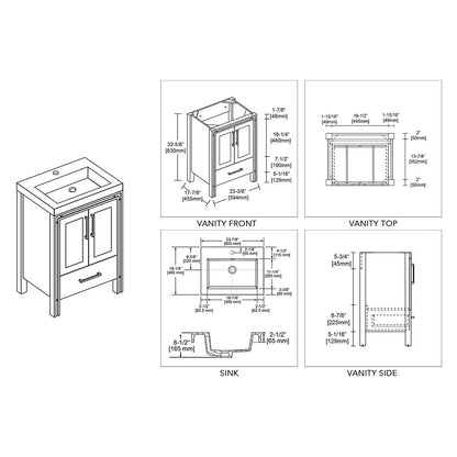 Blossom Birmingham 24” Matte Gray Vanity