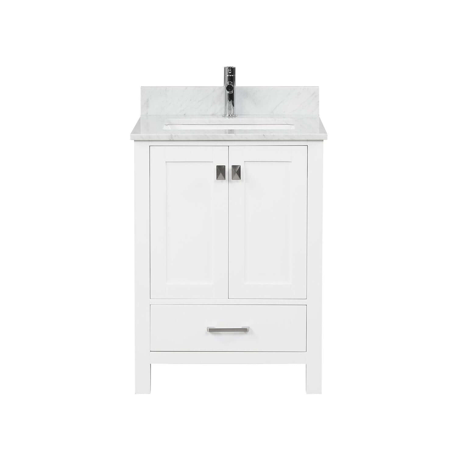 Blossom Geneva Single Sink Freestanding Bathroom Vanity With Countertop, 24", White