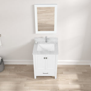 Blossom Geneva Single Sink Freestanding Bathroom Vanity With Countertop, 24", White