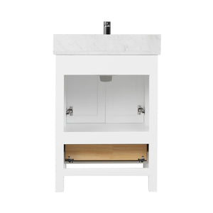 Blossom Geneva Single Sink Freestanding Bathroom Vanity With Countertop, 24", White, back