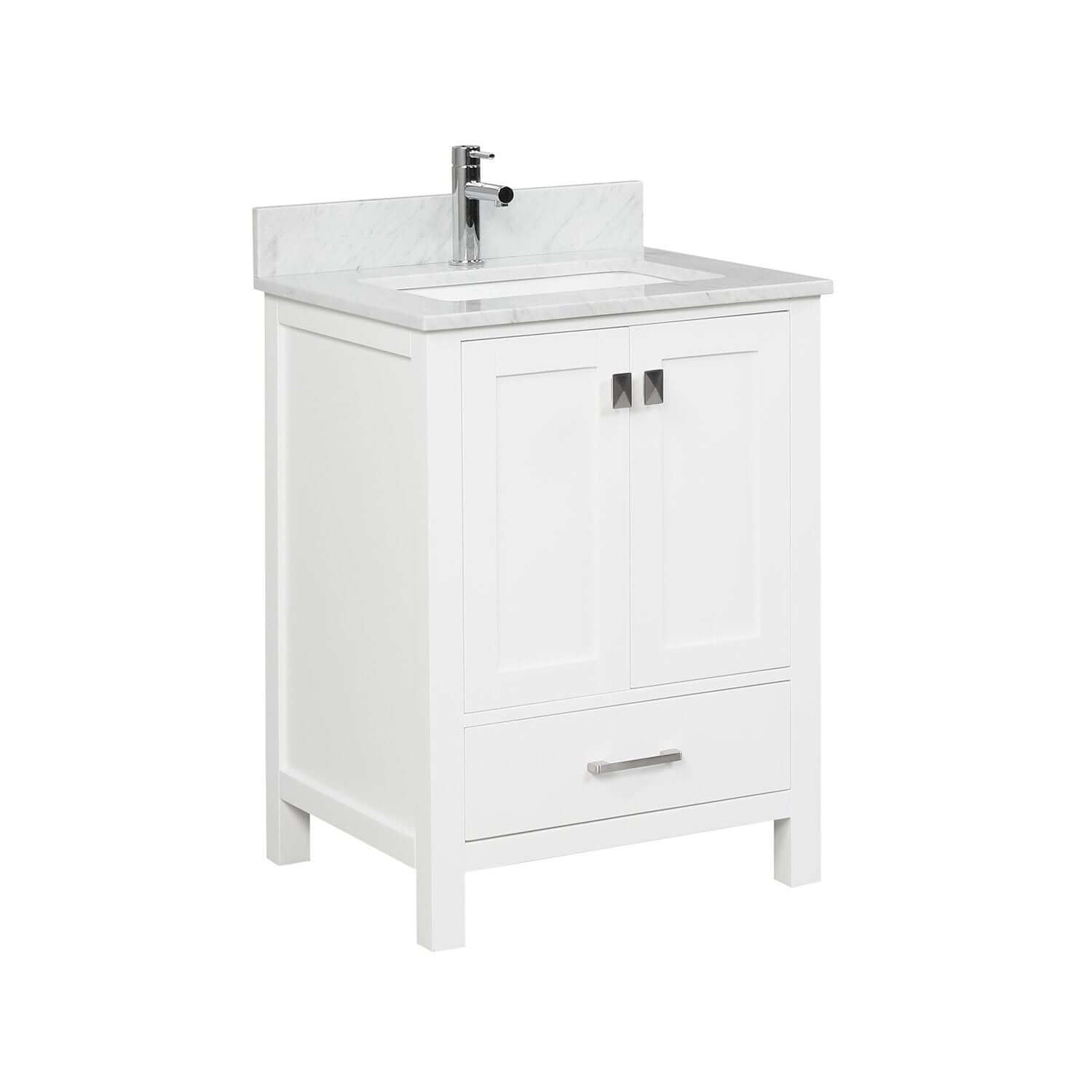 Blossom Geneva Single Sink Freestanding Bathroom Vanity With Countertop, 24", White