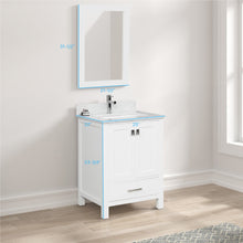 Load image into Gallery viewer, Blossom Geneva Freestanding Bathroom Vanity With Countertop, Undermount Sink &amp; Mirror, White 24&quot;