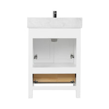 Load image into Gallery viewer, Blossom Geneva Freestanding Bathroom Vanity With Countertop, Undermount Sink &amp; Mirror, White, back 24&quot;