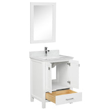 Load image into Gallery viewer, Blossom Geneva Freestanding Bathroom Vanity With Countertop, Undermount Sink &amp; Mirror, White, open, 24&quot;