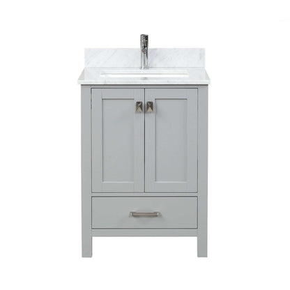 Blossom Geneva Single Sink Freestanding Bathroom Vanity With Countertop, 24", Gray