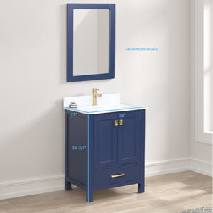 Blossom Geneva Single Sink Freestanding Bathroom Vanity With Countertop, 24", Blue