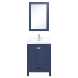 Blossom Geneva Freestanding Bathroom Vanity With Countertop, Undermount Sink & Mirror, 24", Blue