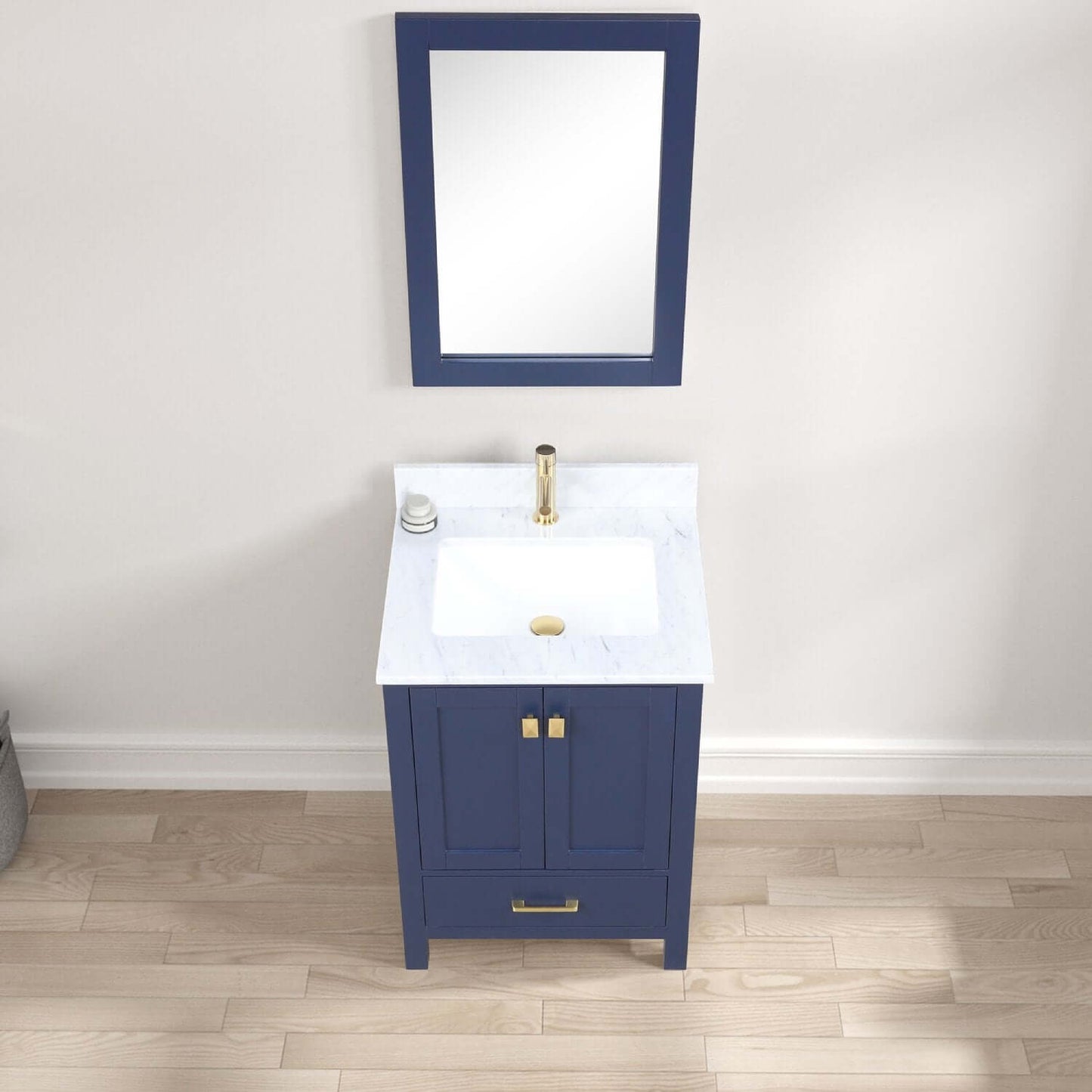 Blossom Geneva Freestanding Bathroom Vanity With Countertop, Undermount Sink & Mirror, 24", Blue