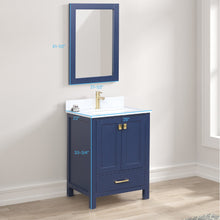 Load image into Gallery viewer, Blossom Geneva Freestanding Bathroom Vanity With Countertop, Undermount Sink &amp; Mirror, 24&quot;, Blue