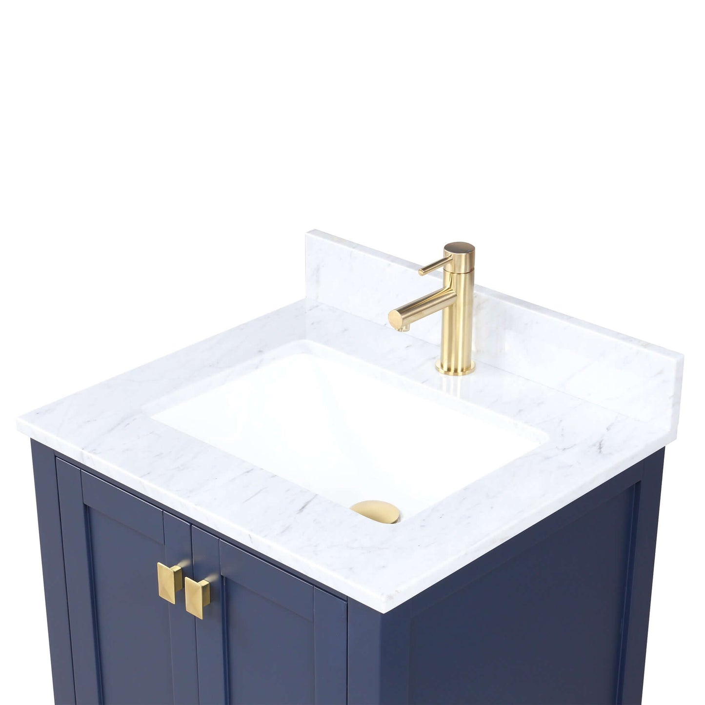 Blossom Geneva Freestanding Bathroom Vanity With Countertop, Undermount Sink & Mirror, 24", Blue