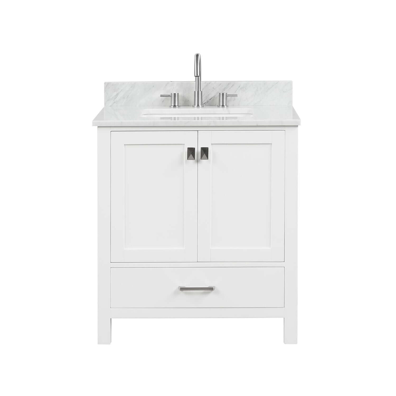 Blossom Geneva Single Sink Freestanding Bathroom Vanity With Countertop, 30", White