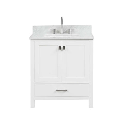 Blossom Geneva Single Sink Freestanding Bathroom Vanity With Countertop, 30", White