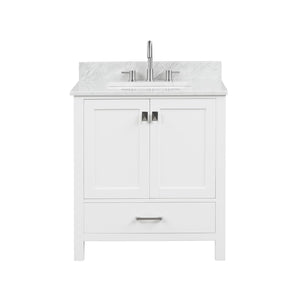 Blossom Geneva Single Sink Freestanding Bathroom Vanity With Countertop, 30", White