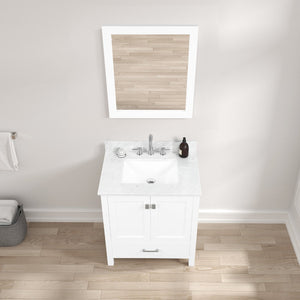 Blossom Geneva Single Sink Freestanding Bathroom Vanity With Countertop, 30", White
