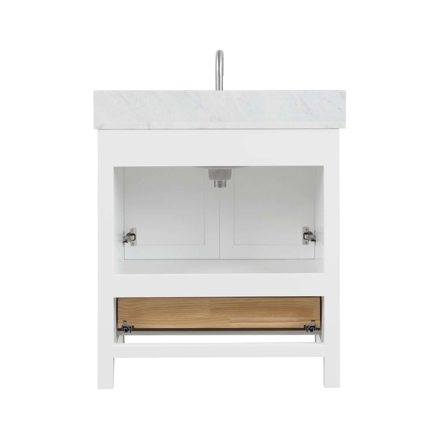 Blossom Geneva Single Sink Freestanding Bathroom Vanity With Countertop, 30", White, back