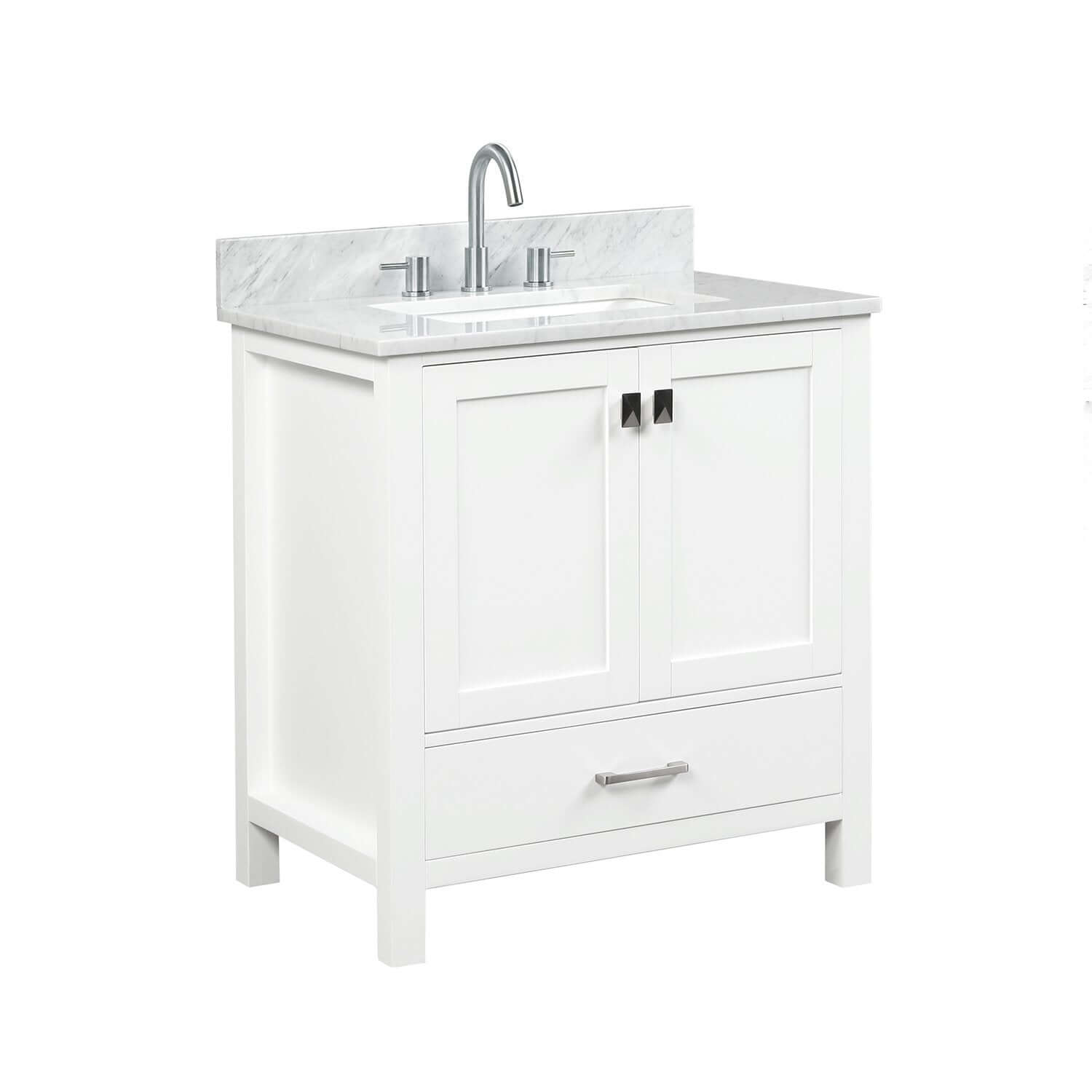 Blossom Geneva Single Sink Freestanding Bathroom Vanity With Countertop, 30", White