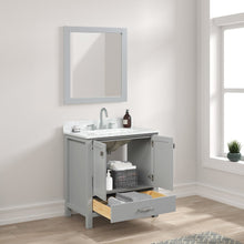 Load image into Gallery viewer, Blossom Geneva Single Sink Freestanding Bathroom Vanity With Countertop, 30&quot;, Gray , open