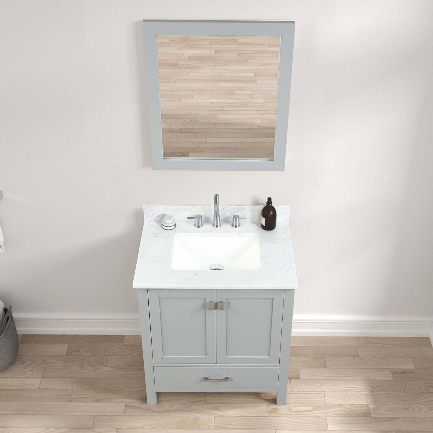 Blossom Geneva Single Sink Freestanding Bathroom Vanity With Countertop, 30", Gray