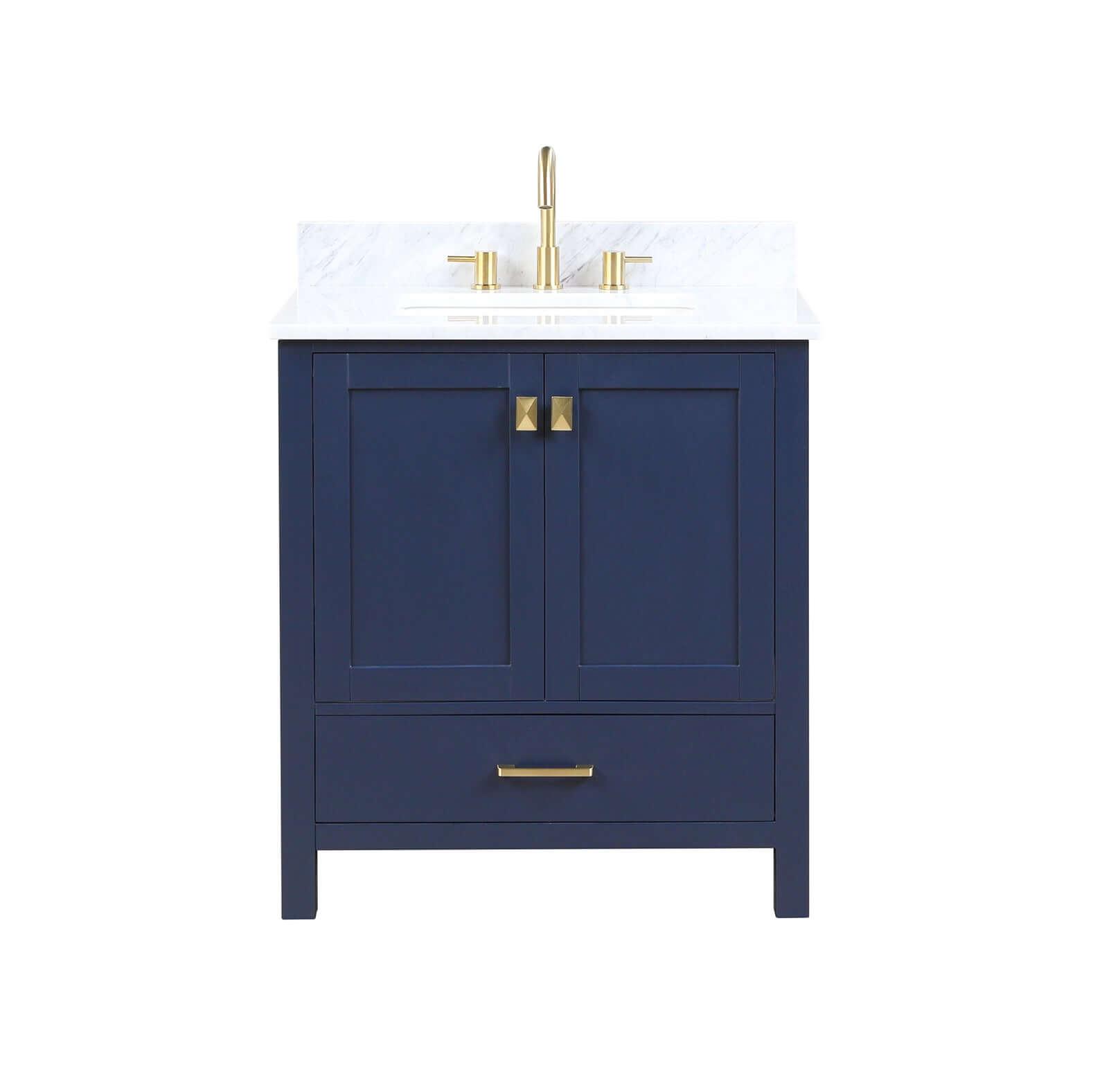 Blossom Geneva Single Sink Freestanding Bathroom Vanity With Countertop, 30", Blue