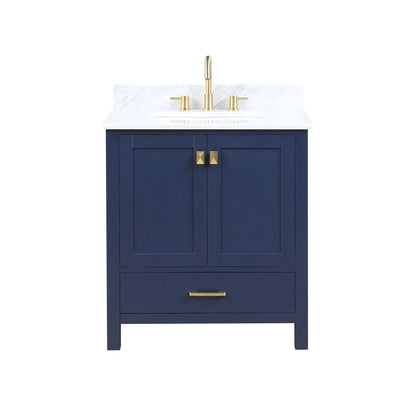 Blossom Geneva Single Sink Freestanding Bathroom Vanity With Countertop, 30", Blue