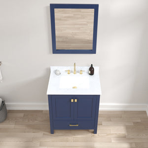 Blossom Geneva Single Sink Freestanding Bathroom Vanity With Countertop, 30", Blue