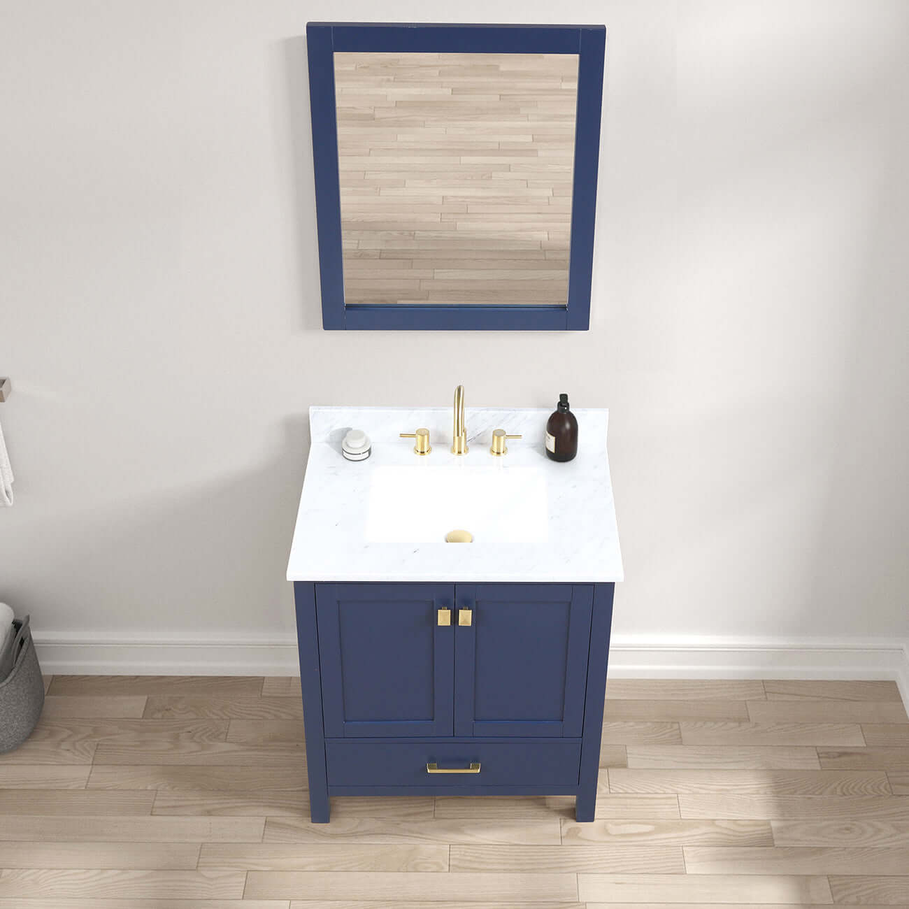 Blossom Geneva Freestanding Bathroom Vanity With Countertop, Undermount Sink & Mirror, 30", Blue