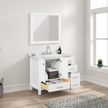 Load image into Gallery viewer, Blossom Geneva Single Sink Freestanding Bathroom Vanity With Countertop, 36&quot;, White, open