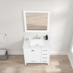Blossom Geneva Single Sink Freestanding Bathroom Vanity With Countertop, 36", White