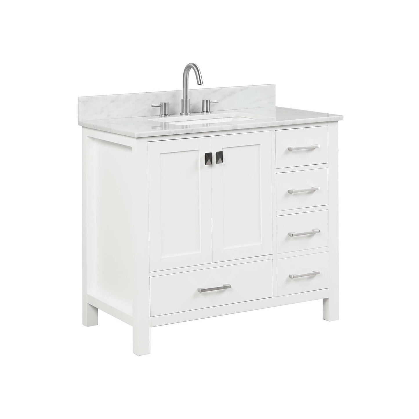 Blossom Geneva Single Sink Freestanding Bathroom Vanity With Countertop, 36", White