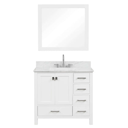 Blossom Geneva Freestanding Bathroom Vanity With Countertop, Undermount Sink & Mirror, 36", White