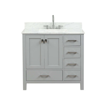 Blossom Geneva Single Sink Freestanding Bathroom Vanity With Countertop, 36", Gray