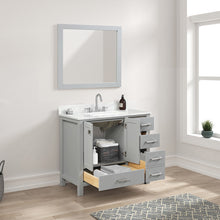 Load image into Gallery viewer, Blossom Geneva Single Sink Freestanding Bathroom Vanity With Countertop, 36&quot;, Gray, open