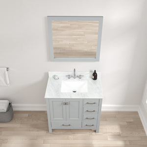 Blossom Geneva Single Sink Freestanding Bathroom Vanity With Countertop, 36", Gray