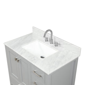 Blossom Geneva Single Sink Freestanding Bathroom Vanity With Countertop, 36", Gray