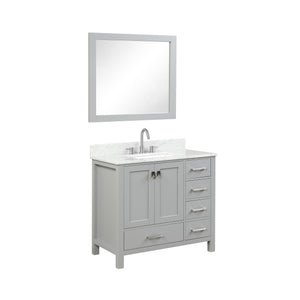 Blossom Geneva Freestanding Bathroom Vanity With Countertop, Undermount Sink & Mirror, 36", Gray